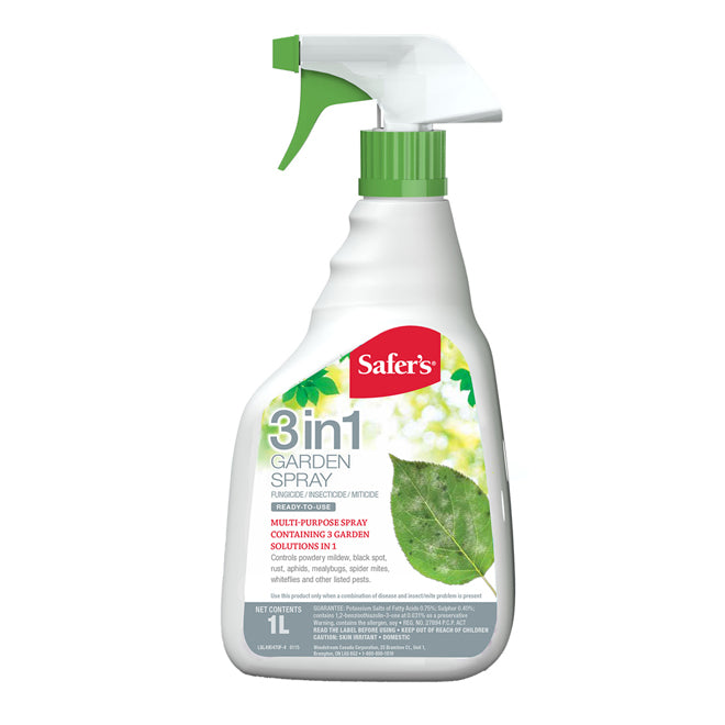 Safer's 3 in 1 Garden Spray Fungicide/Insecticide/Miticide 1L