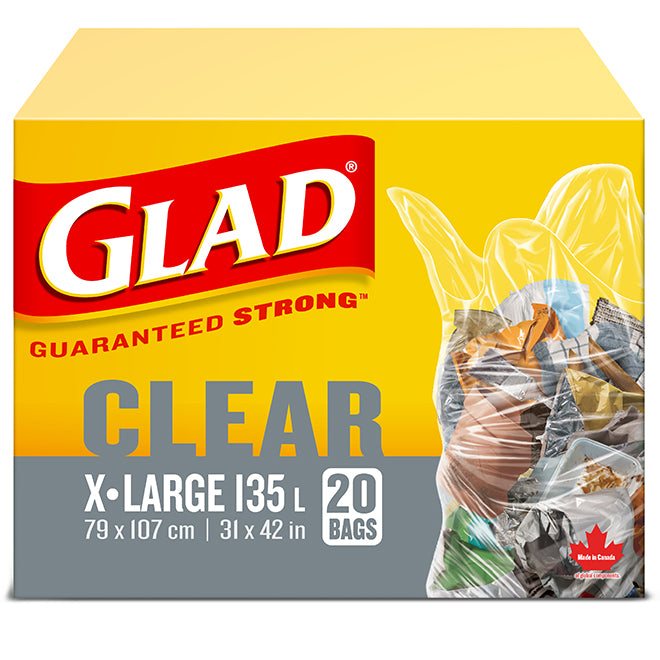 Large Clear Bags, 33 Gallons, 20 pk