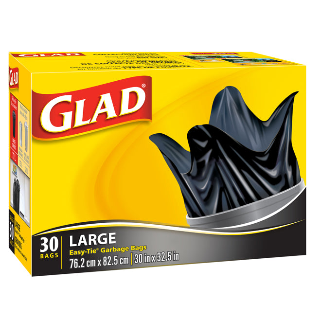 Glad Garbage Bags 30"x33"  Box of 30