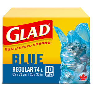 Glad Blue Regular 74L Garbage Bags 10's 26x33in