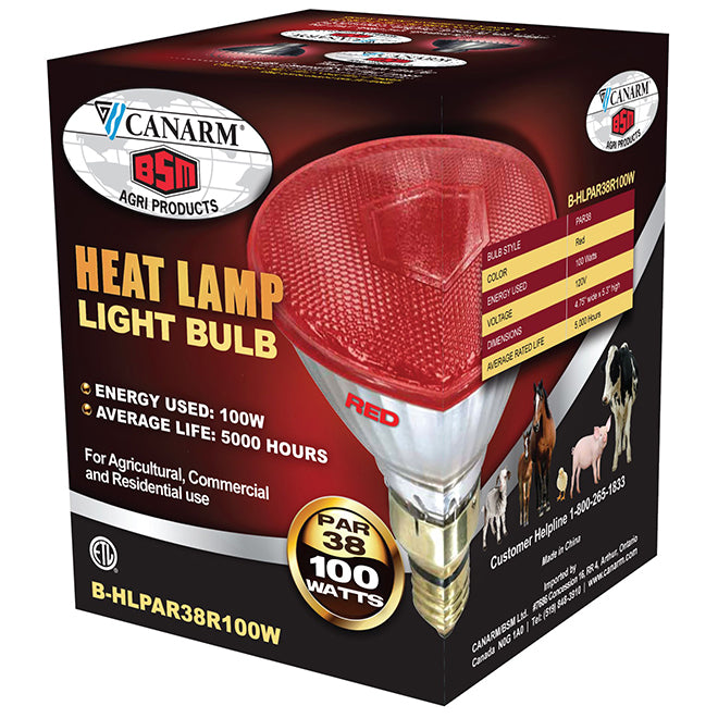 Canarm - 100W Infrared PAR38 Brooder Bulb - Red