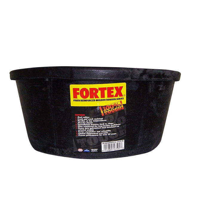 Flat-Back Bucket - Rubber - 4.5 Gallons - Black