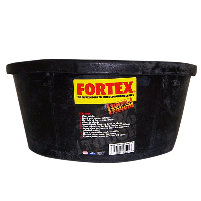 Heavy-Duty Rubber Feeder Tub - 24 L - Black