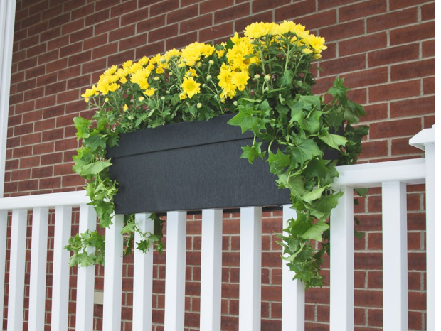 27″ Harmoney Deck Rail Planter Black