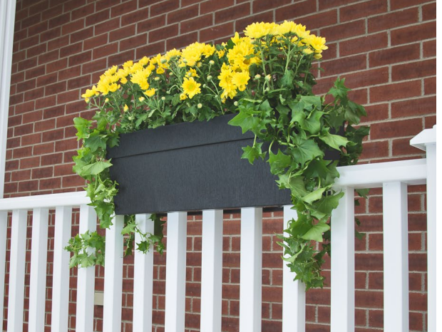 27 Harmoney Deck Rail Planter Black