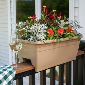 24″ Deck Rail Planter Black