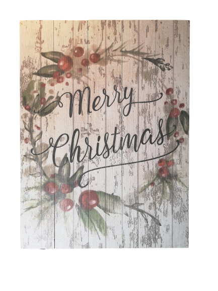 Rustic Wood Merry Christmas Sign