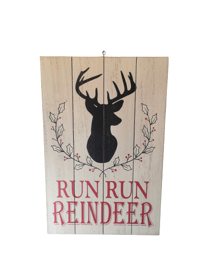 Rustic Wooden Reindeer Sign