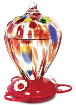 Art Glass Hummingbird Feeder Colour Balloon Design