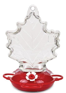 Maple Leaf Shape Glass Hummingbird Feeder