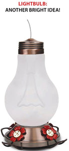 Lightbulb Glass Hummingbird Feeder